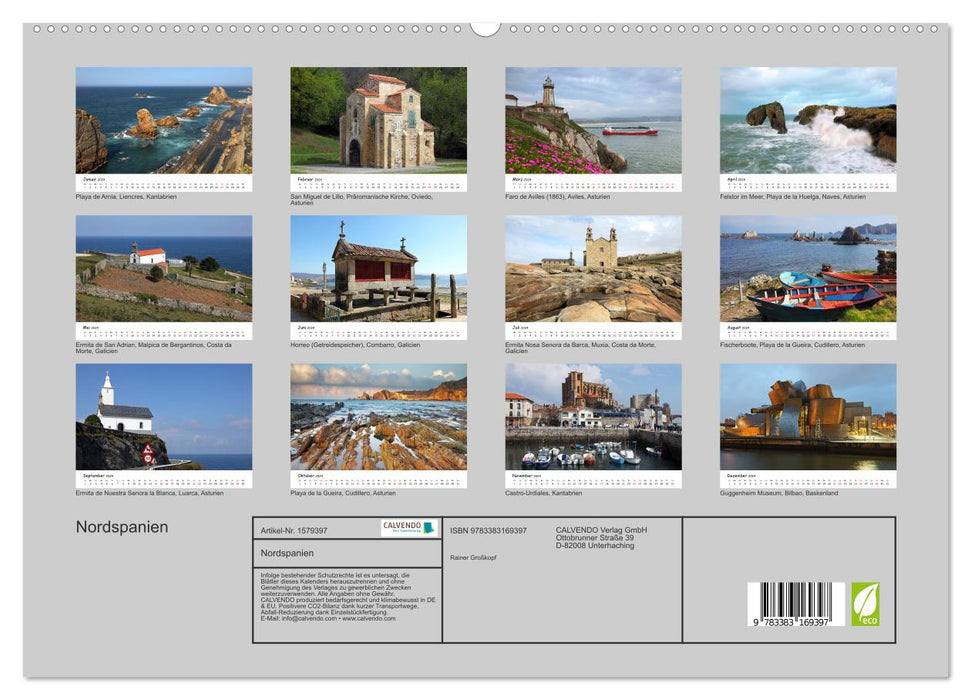 Nordspanien (CALVENDO Premium Wandkalender 2024)