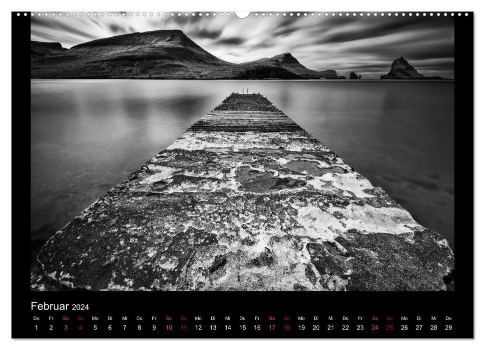 Soultouch - Des paysages en noir et blanc qui touchent l'âme (Calendrier mural CALVENDO 2024) 