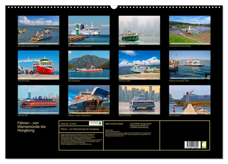 Ferries - de Warnemünde à Hong Kong (calendrier mural CALVENDO 2024) 
