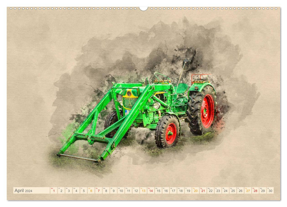 Tracteurs - d'anciens trésors pour les amoureux (Calendrier mural CALVENDO Premium 2024) 
