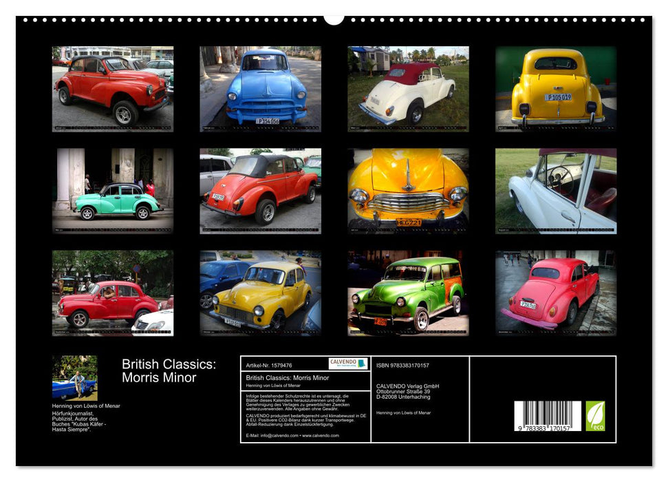 British Classics – Morris Minor (Calvendo Premium Calendrier mural 2024) 