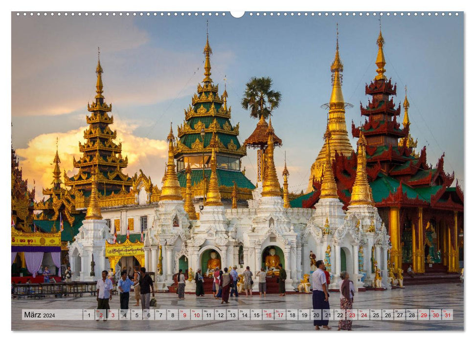 Myanmar - Voyage à travers l'ancienne Birmanie (Calvendo Premium Wall Calendar 2024) 