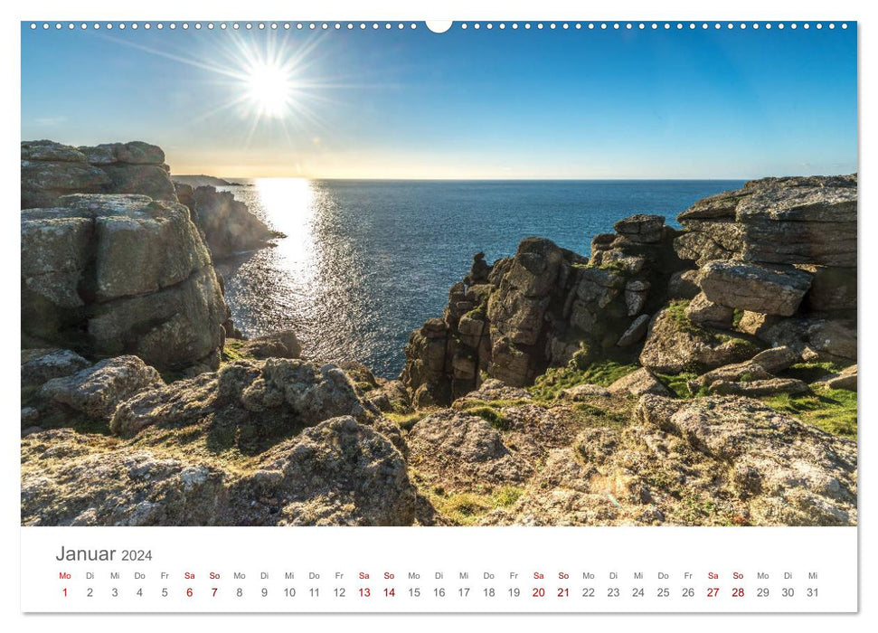 La côte sud de l'Angleterre - Cornouailles (Calendrier mural CALVENDO 2024) 