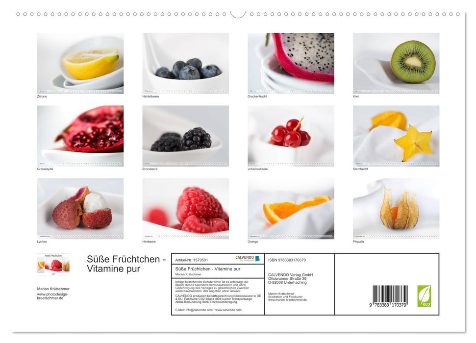Fruits sucrés - vitamines pures (Calendrier mural CALVENDO Premium 2024) 