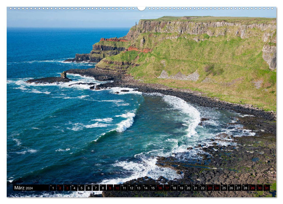 Les points forts de l'Irlande du Nord (calendrier mural CALVENDO 2024) 