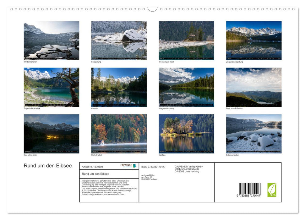 Rund um den Eibsee (CALVENDO Premium Wandkalender 2024)