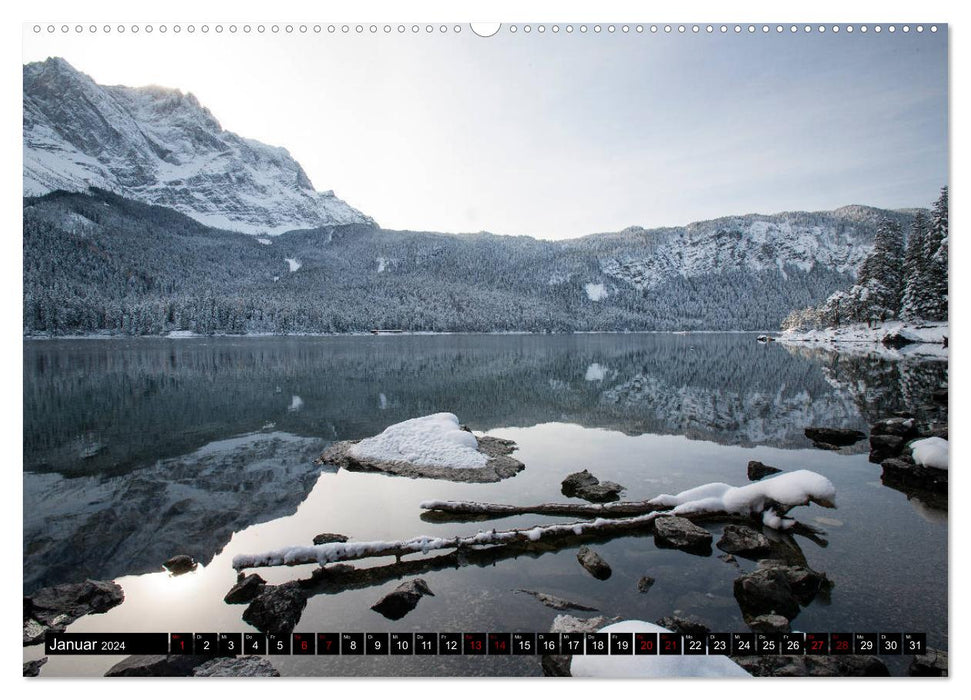 Autour de l'Eibsee (Calendrier mural CALVENDO Premium 2024) 