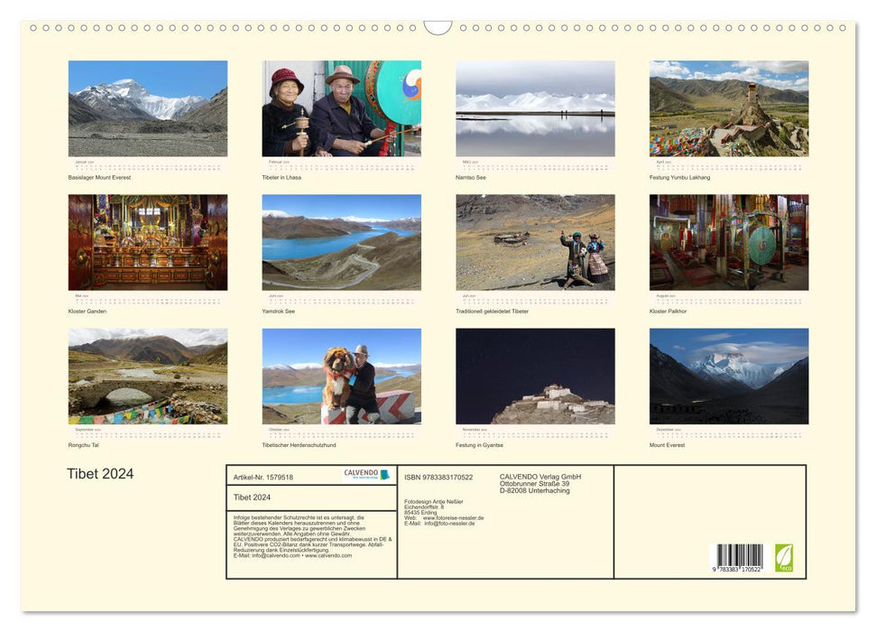 Tibet 2024 (CALVENDO Wandkalender 2024)
