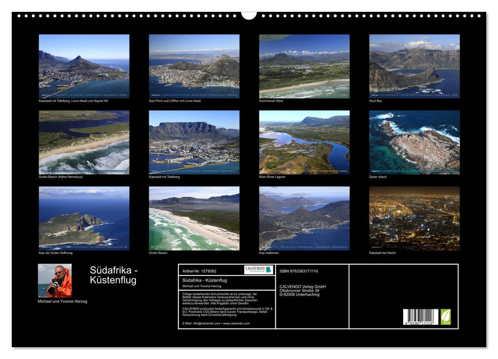 Südafrika - Küstenflug von Kapstadt bis Dyker Island (CALVENDO Wandkalender 2024)