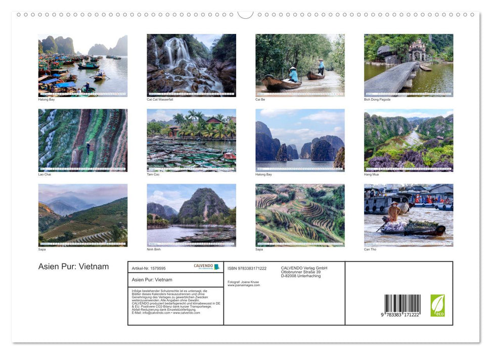Asie pure : Vietnam (Calvendo Premium Wall Calendar 2024) 