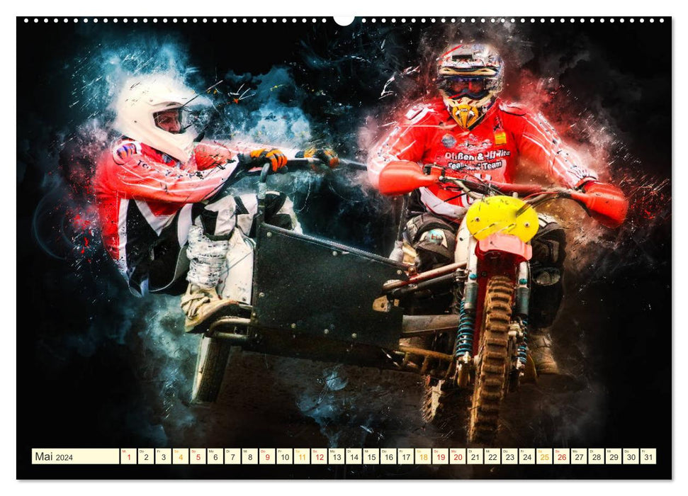 Sidecar Motocross (Calendrier mural CALVENDO 2024) 