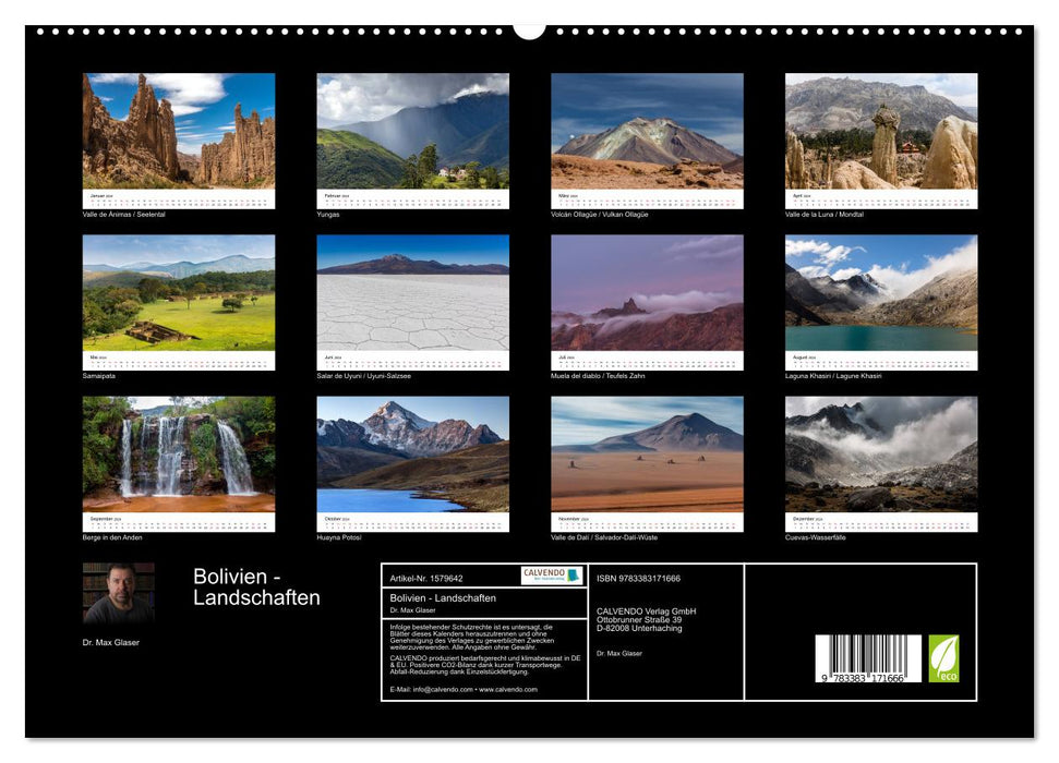 Bolivien - Einzigartige Landschaft (CALVENDO Premium Wandkalender 2024)