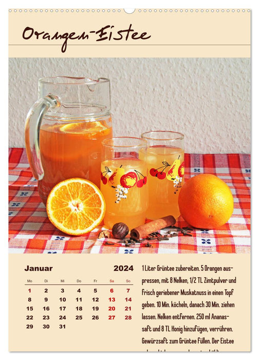 Thé glacé rafraîchissant - idées de recettes (Calendrier mural CALVENDO 2024) 