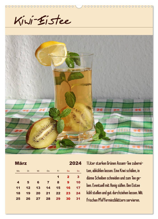 Erfrischender Eistee - Rezeptideen (CALVENDO Wandkalender 2024)