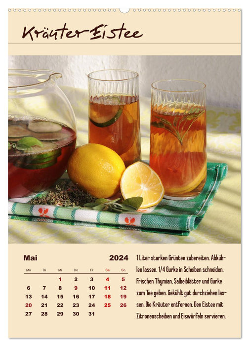 Erfrischender Eistee - Rezeptideen (CALVENDO Wandkalender 2024)