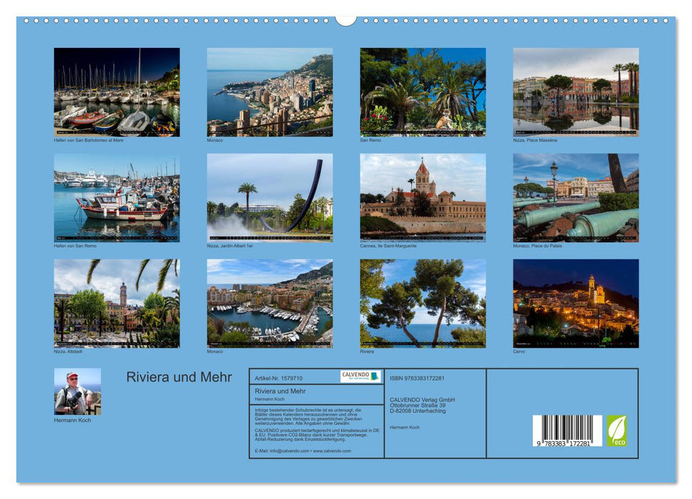 Riviera und Mehr - Nizza, Cannes, San Remo, Monaco (CALVENDO Premium Wandkalender 2024)