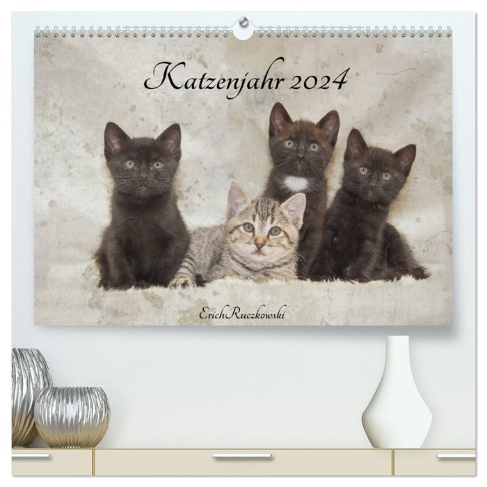 Année du chat 2024 (Calvendo Premium Calendrier mural 2024) 