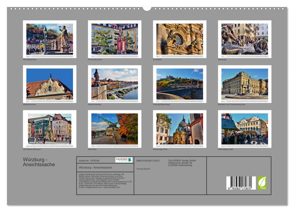 Würzburg - Ansichtssache (CALVENDO Premium Wandkalender 2024)