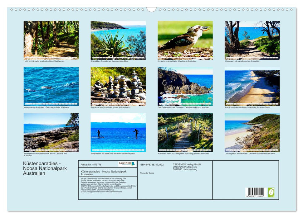 Küstenparadies - Noosa Nationalpark Australien (CALVENDO Wandkalender 2024)