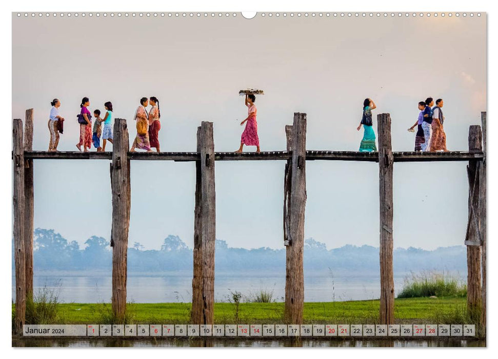 Myanmar - Reise durch das alte Burma (CALVENDO Wandkalender 2024)