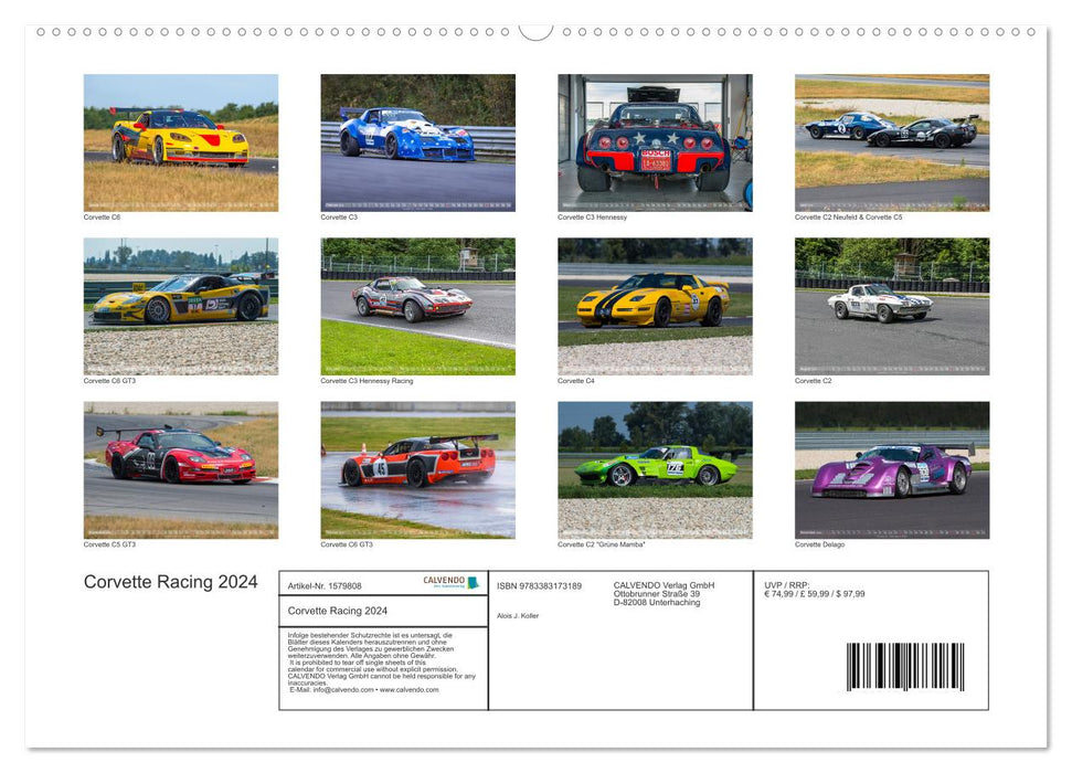 Corvette Racing 2024 (Calendrier mural CALVENDO Premium 2024) 