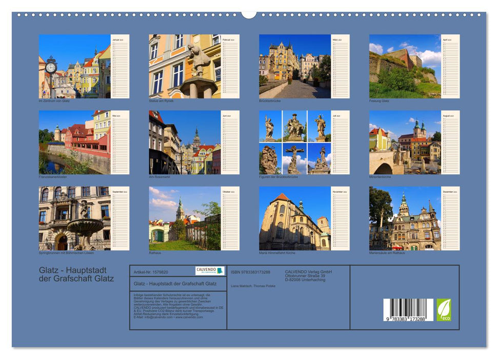 Glatz - Hauptstadt der Grafschaft Glatz (CALVENDO Premium Wandkalender 2024)