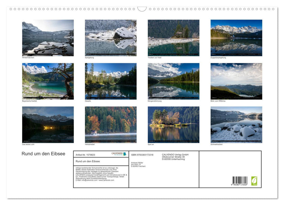 Around the Eibsee (CALVENDO wall calendar 2024) 