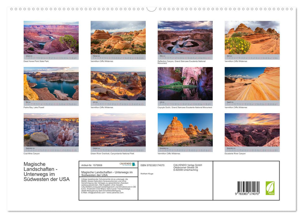 Magische Landschaften - Unterwegs im Südwesten der USA (CALVENDO Premium Wandkalender 2024)