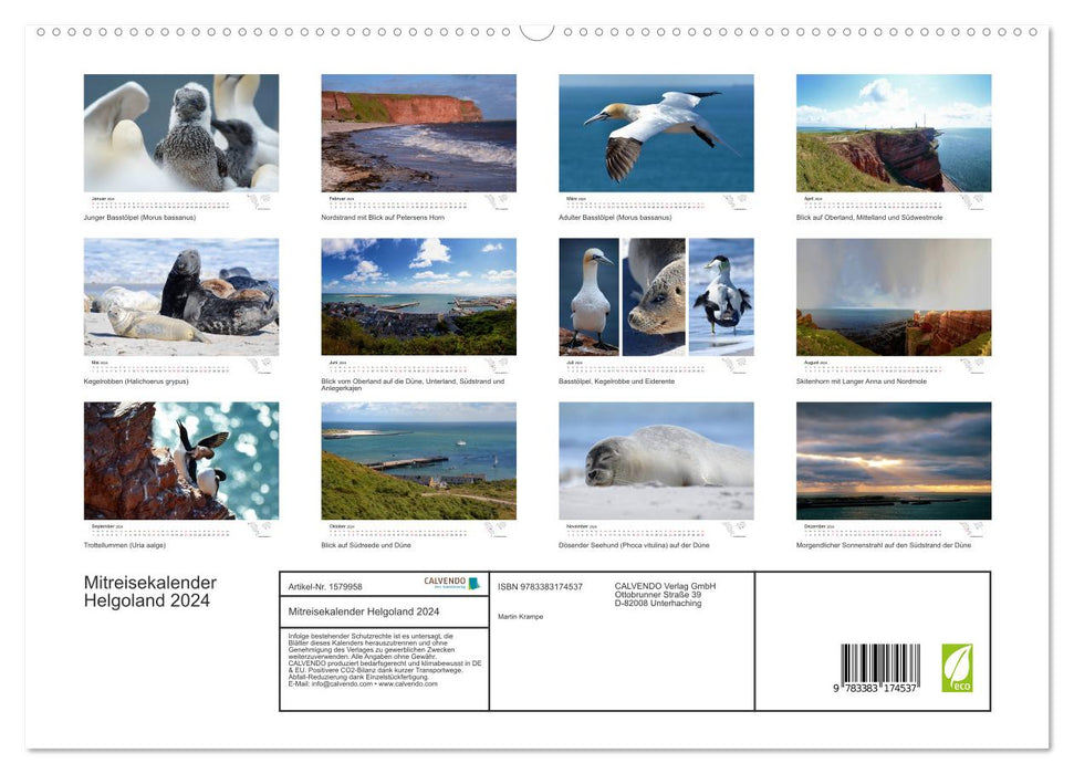 Mitreisekalender 2024 Helgoland (CALVENDO Premium Wandkalender 2024)