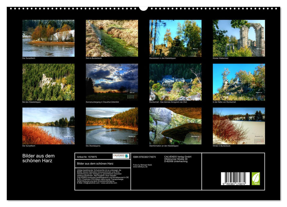 Bilder aus dem schönen Harz (CALVENDO Premium Wandkalender 2024)