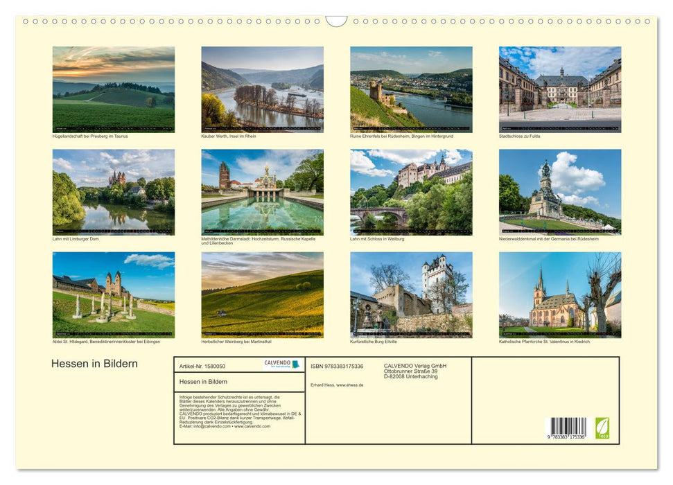 Hessen in Bildern (CALVENDO Wandkalender 2024)
