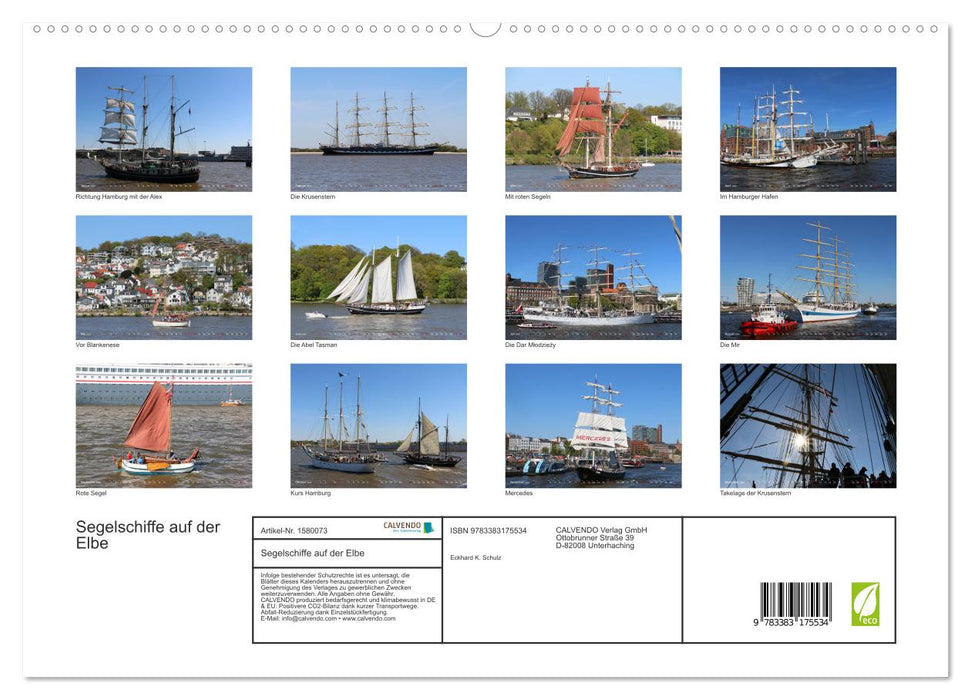 Voiliers sur l'Elbe (Calendrier mural CALVENDO Premium 2024) 