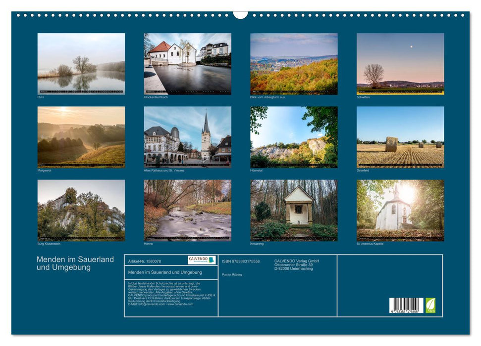 Menden in the Sauerland and surrounding areas (CALVENDO wall calendar 2024) 