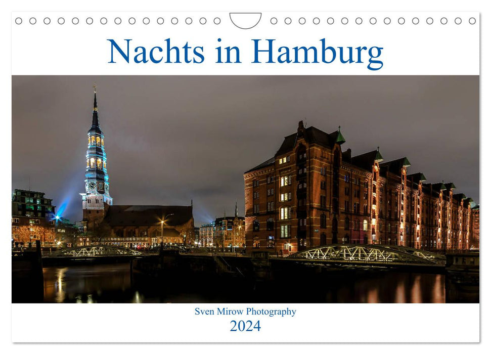 Nachts in Hamburg (CALVENDO Wandkalender 2024)