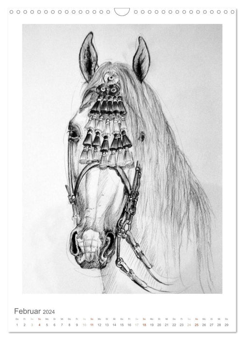 The horse - the work of art (CALVENDO wall calendar 2024) 