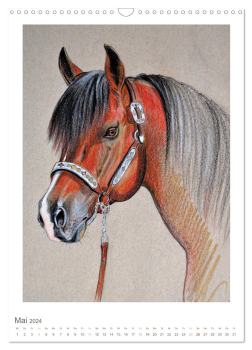Das Pferd - Das Kunstwerk (CALVENDO Wandkalender 2024)