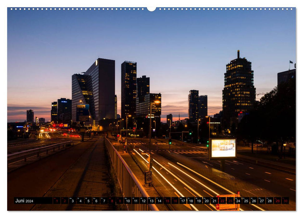 Rotterdam bei Nacht (CALVENDO Premium Wandkalender 2024)