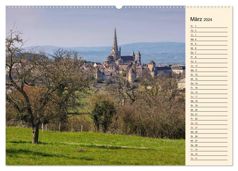 Bourgogne - Le cœur vert de la France (Calvendo Premium Wall Calendar 2024) 