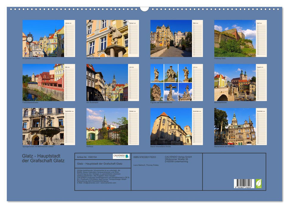 Glatz - capital of the county of Glatz (CALVENDO wall calendar 2024) 