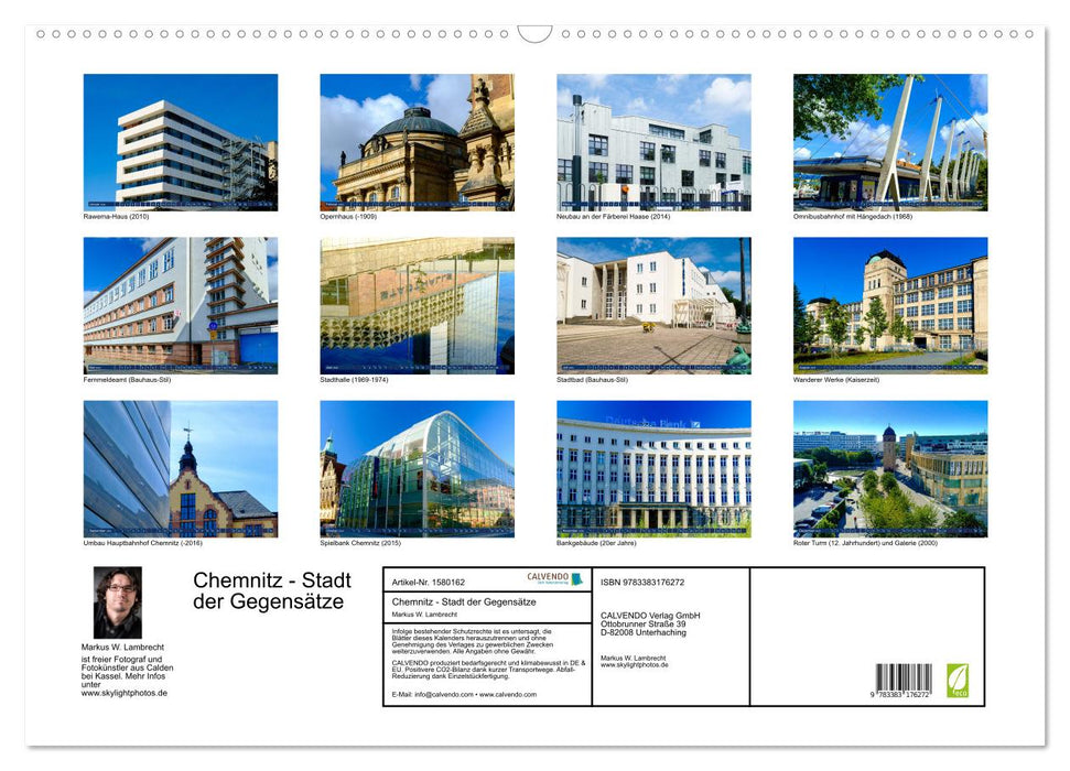 Chemnitz - City of Contrasts (CALVENDO Wall Calendar 2024) 