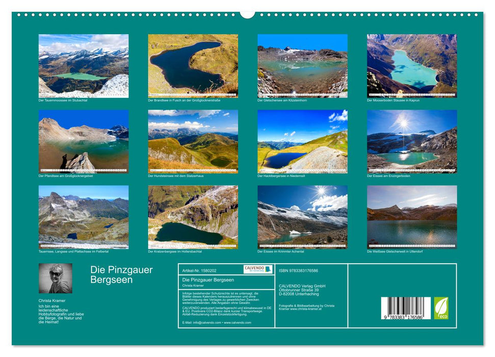 The Pinzgau mountain lakes in the beautiful Salzburger Land (CALVENDO Premium Wall Calendar 2024) 