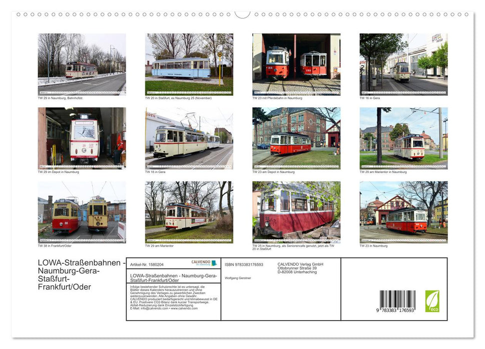 Tramways LOWA Naumburg-Gera-Staßfurt-Francfort/Oder (Calendrier mural CALVENDO Premium 2024) 
