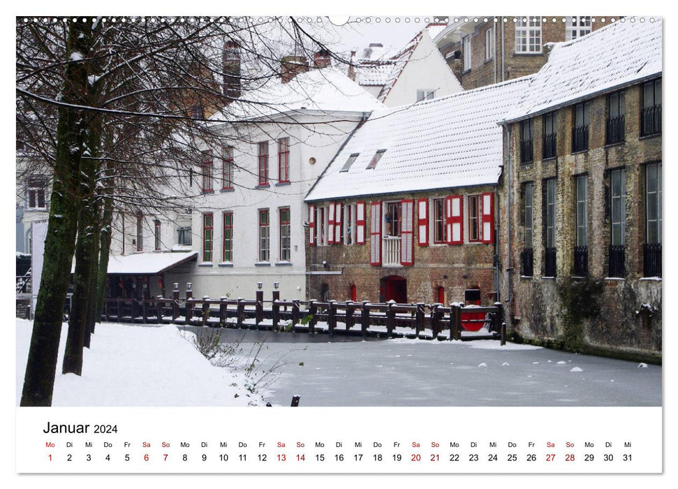 Brügge - Eine mittelalterliche Stadt (CALVENDO Premium Wandkalender 2024)