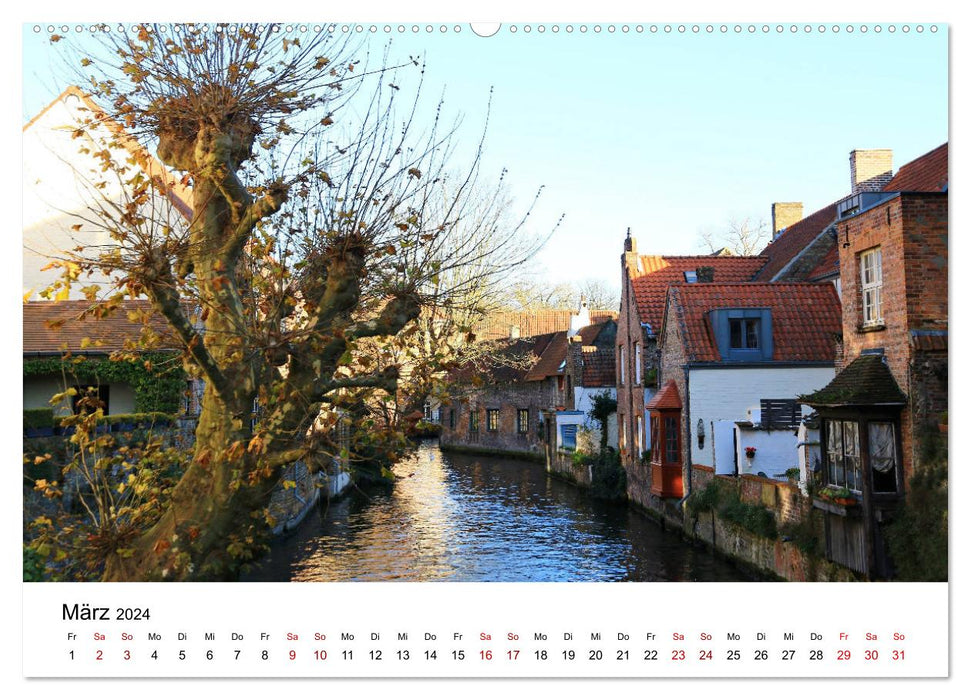 Brügge - Eine mittelalterliche Stadt (CALVENDO Premium Wandkalender 2024)