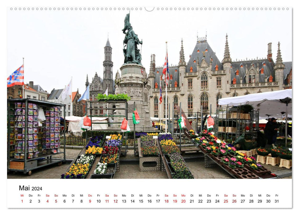 Bruges - A Medieval City (CALVENDO Premium Wall Calendar 2024) 