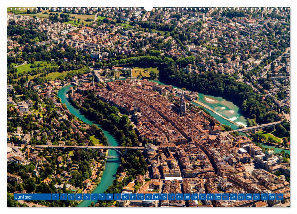Aerial photos of Switzerland (CALVENDO Premium Wall Calendar 2024) 