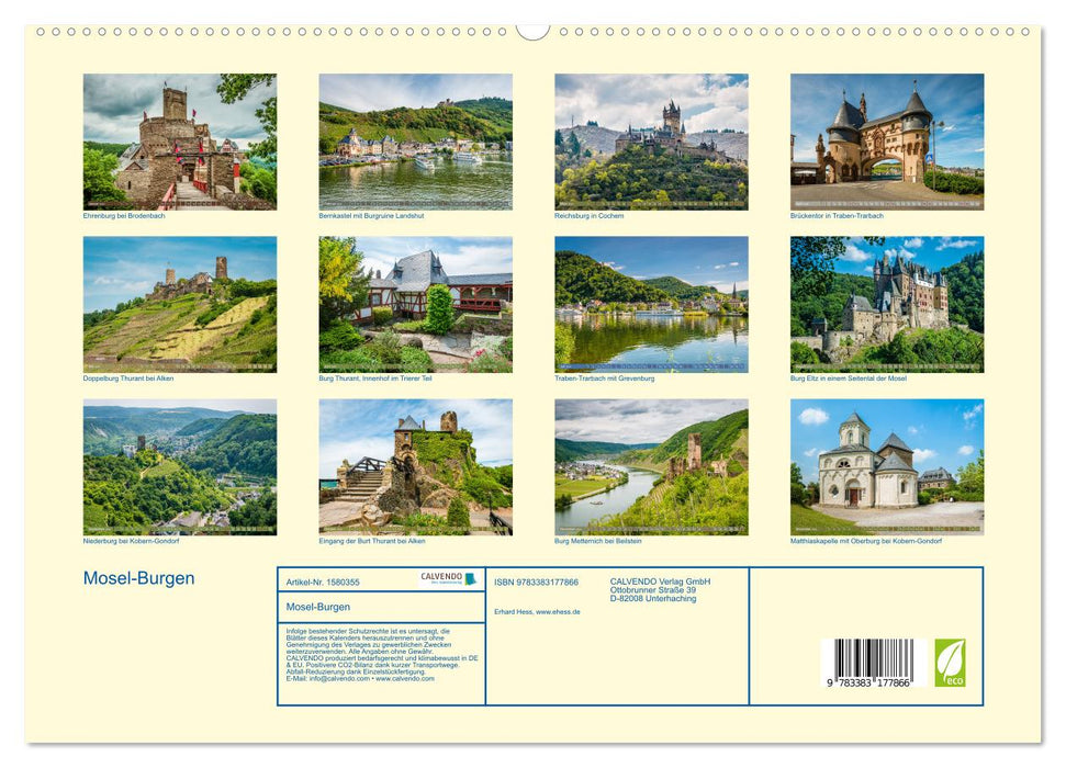 Mosel-Burgen (CALVENDO Premium Wandkalender 2024)
