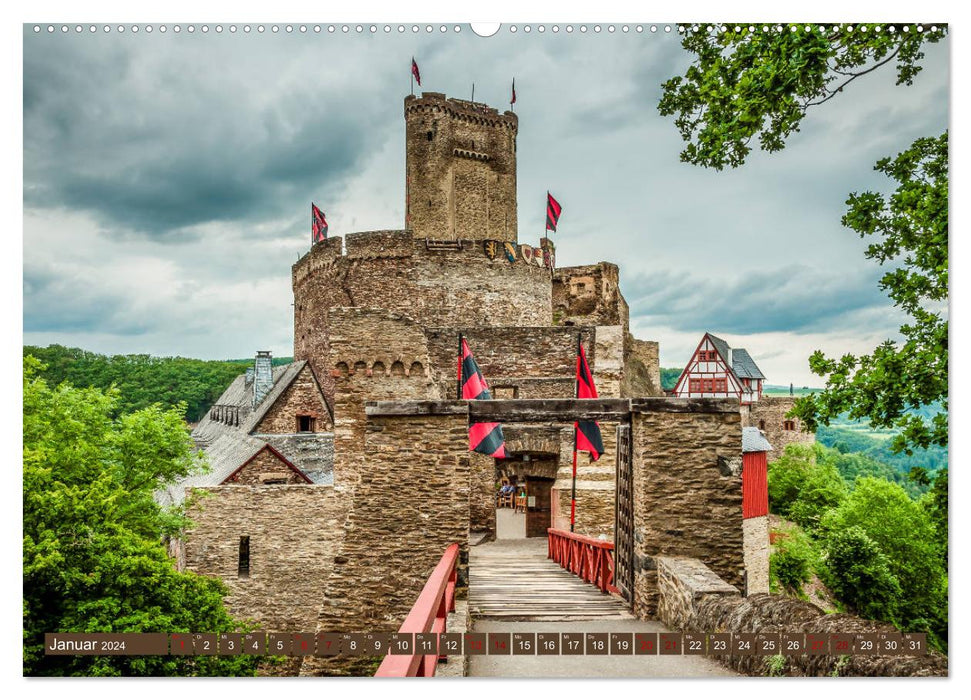 Châteaux de la Moselle (Calendrier mural CALVENDO Premium 2024) 