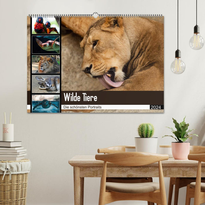 Wilde Tiere - Die schönsten Portraits (CALVENDO Wandkalender 2024)