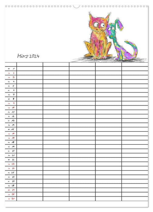 Colorful Friends (CALVENDO Premium Wall Calendar 2024) 